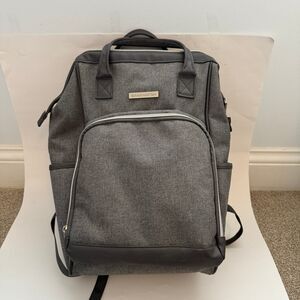 Banana Fish‎ Midi Backpack Diaper Bag Gray Insulated Bottle Holder Changing Pad
